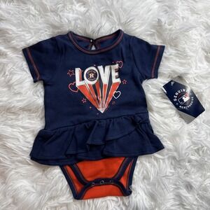 Houston Astros Toddler Dress Girl Baby One Piece‎ Suit Size 3-6 Month MLB New